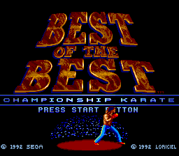 Best of the Best Championship Karate title screen for Sega Genesis